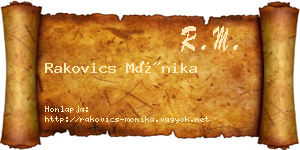 Rakovics Mónika névjegykártya